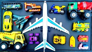 🔴 Menemukan mobil mobilan, kereta api,bus telolet, pesawat terbang, motor balap, excavator, vespa