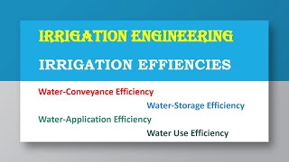 Irrigation Efficiencies. Water-Conveyance, Water-Storage, Water-Application & Water Use Efficiency. screenshot 2