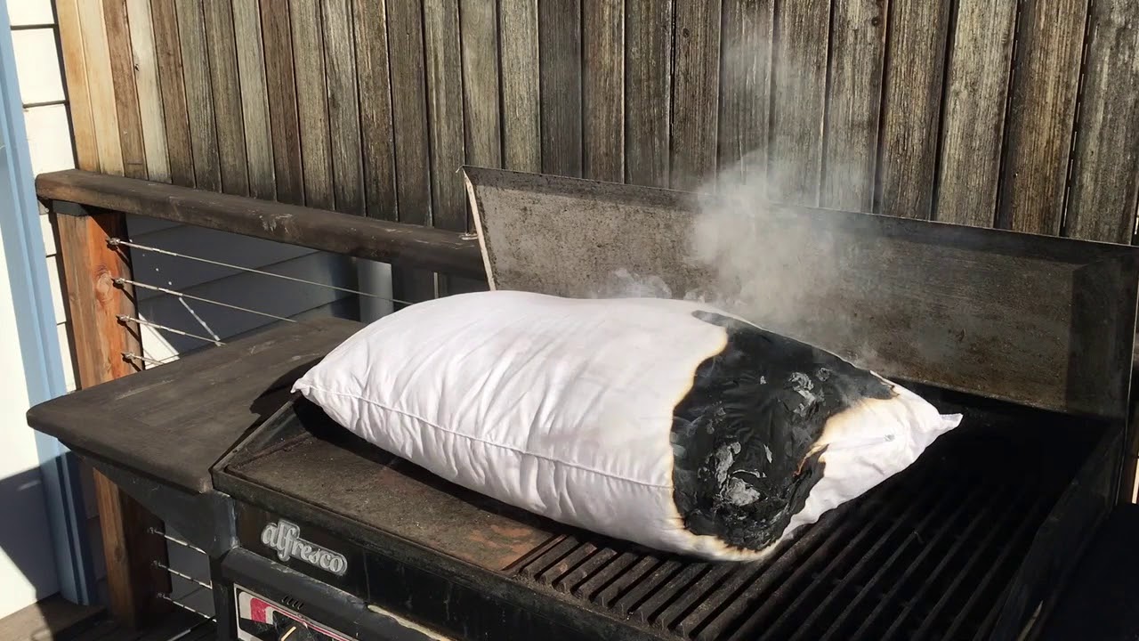 Burning a kapok pillow to see what happens YouTube
