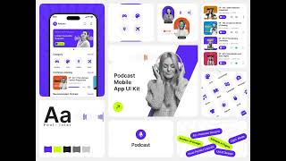 Podcast App UI UX Design | Podcast App Figma UI Design | App UI Design | Mobile App Figma UI Design