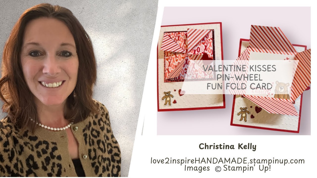 Valentine Kisses Pin-Wheel Fun Fild Card @love2inspireHANDMADE 