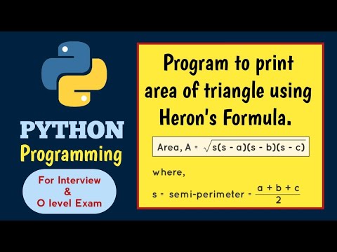 Program to print the area of a triangle using Heron's Formula | M3R5 O Level practical question