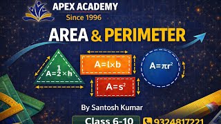 AREA &amp; PERIMETER 2 #Maths is Easy #olympiad #npat #cat #icse #cbse #study #10th #usa #santoshkumar 