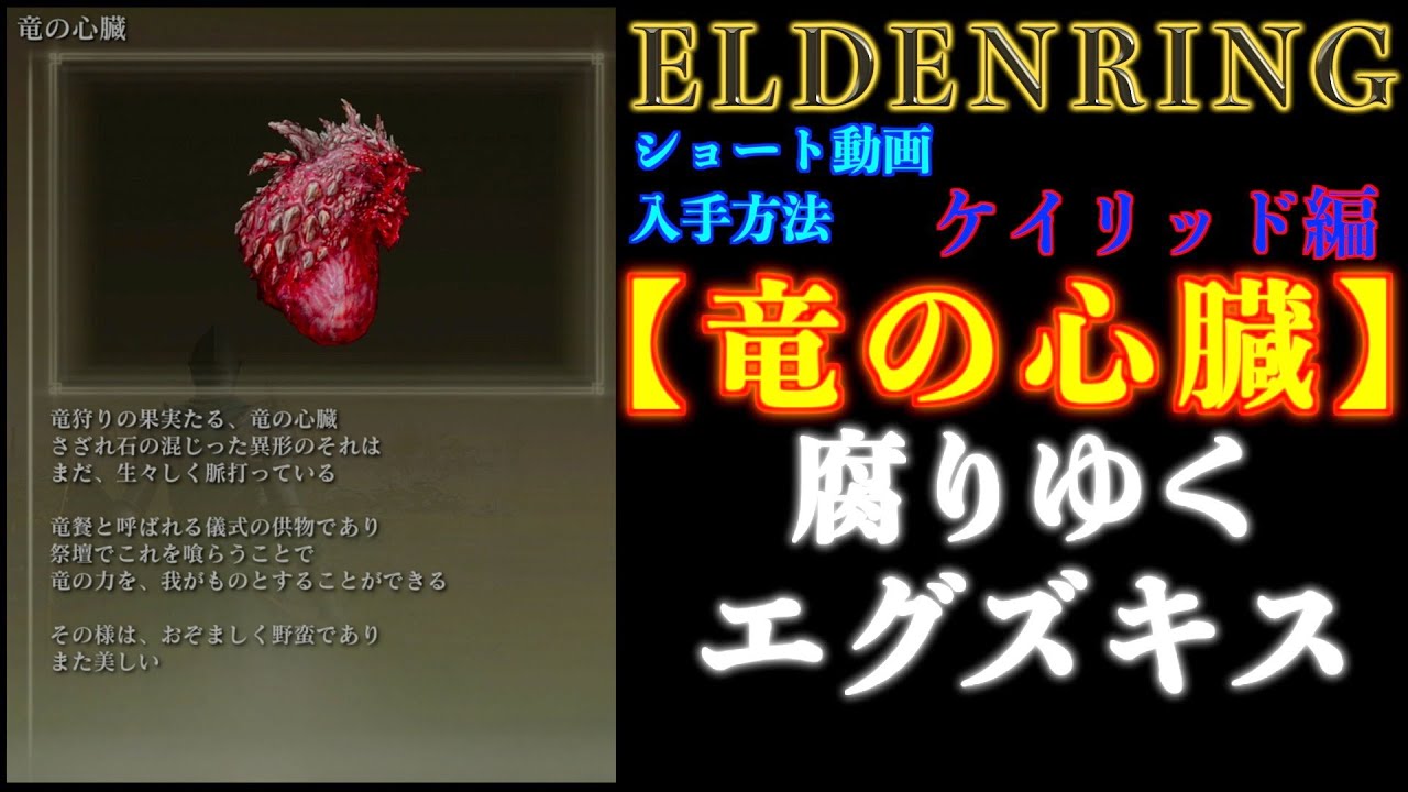 エルデンリング 竜の心臓５ 腐りゆくエグズキス ケイリッド入手 Eldenring Youtube
