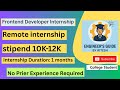 Fronted Developer internship For College Students | paid internship for college students | Apply now