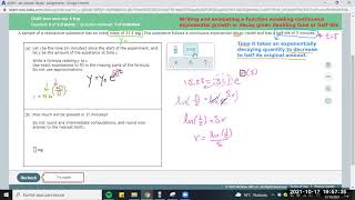 Exp  & Log  Math Models 10 8 Writing and evaluating a function modeling continuous exponential growt