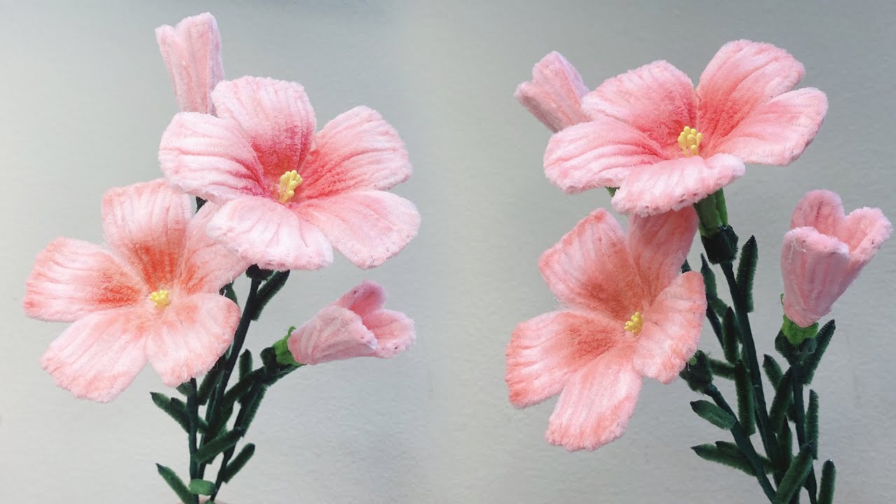 モールを使ってかわいい花を簡単に作る DIY flower with pipecleaners