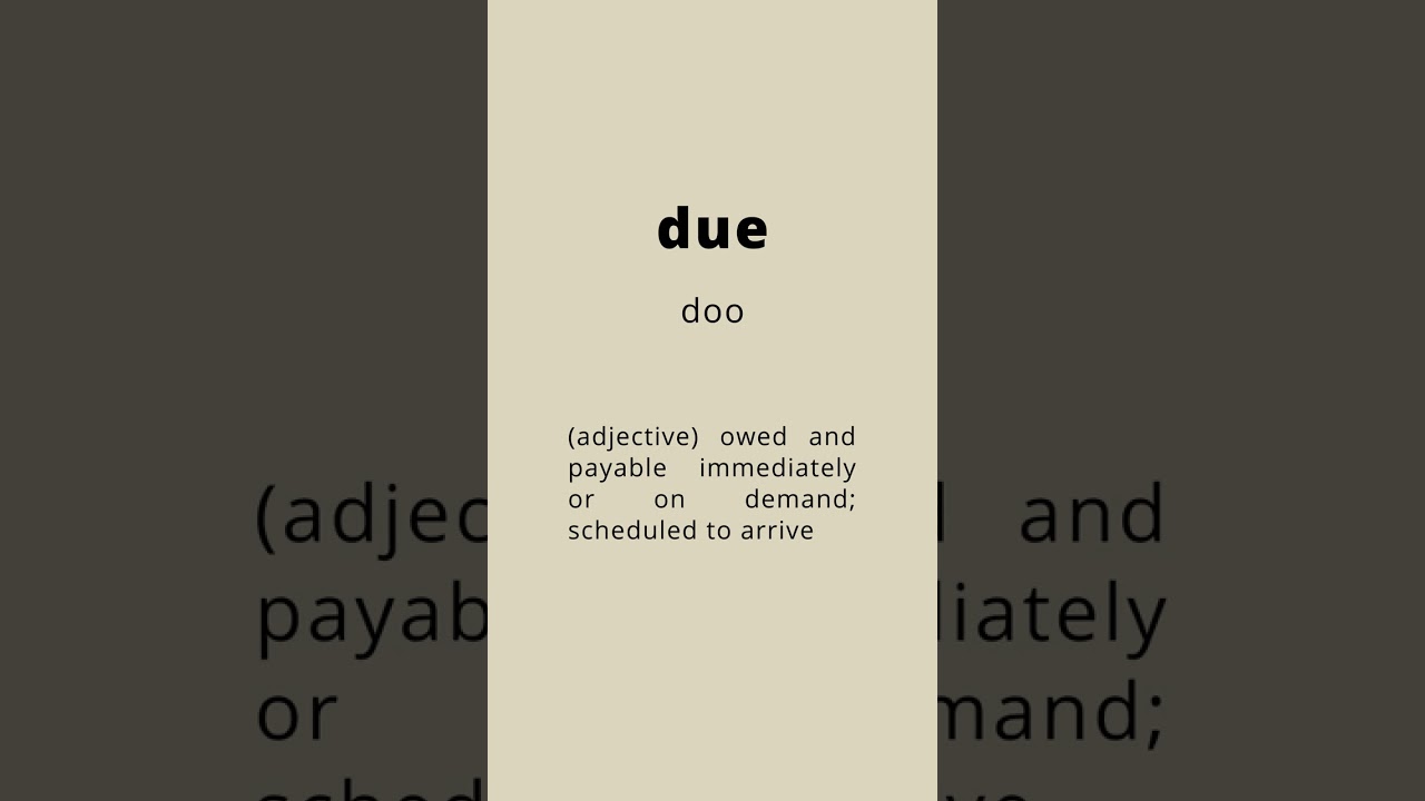 How to pronounce due || Pronunciation and meaning