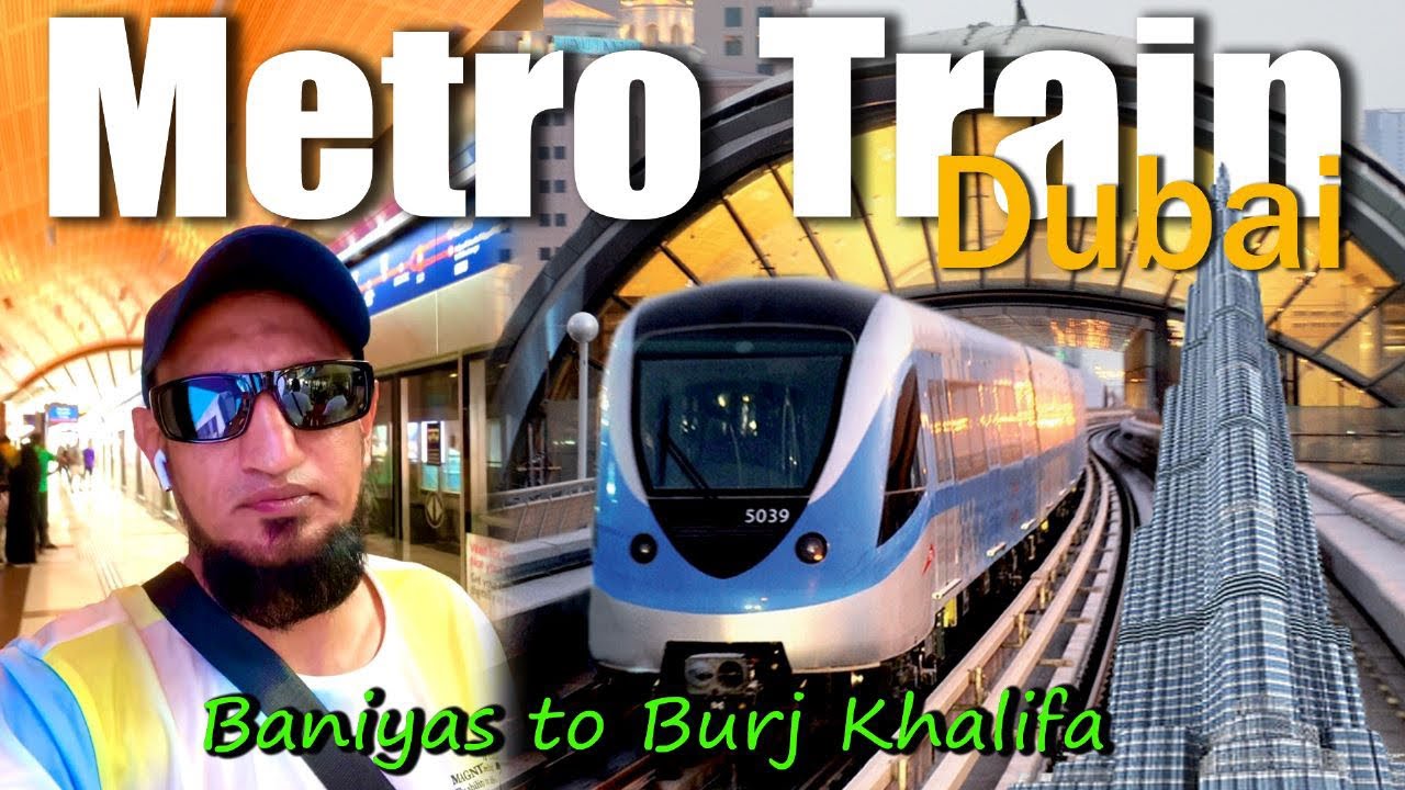 Dubai Metro Train Journey | Burj Khalifa | The Dubai Mall | 