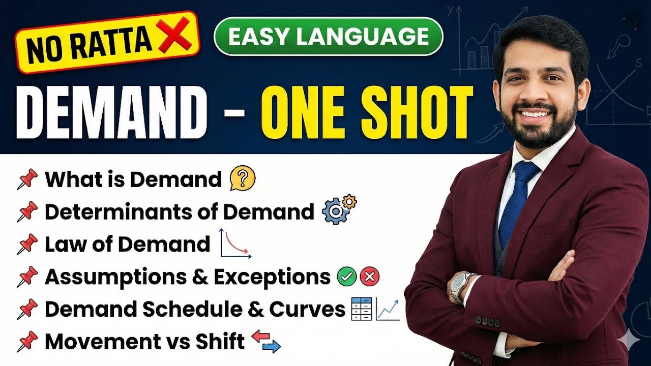 Demand – One Shot 🔥 Class 11 Economics | Law of Demand, Determinants ...