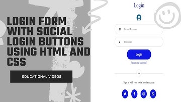 Responsive Login form with social login buttons using HTML & CSS #html #css #sociallogin #loginform