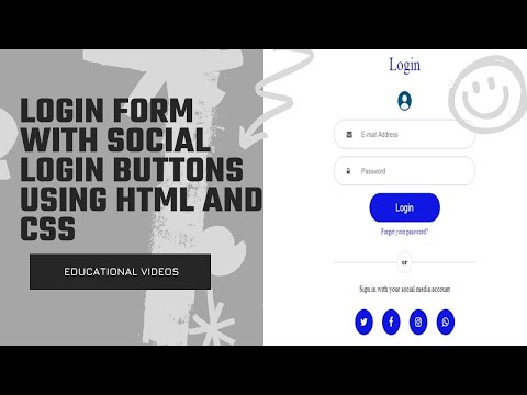 Responsive Login form with social login buttons using HTML & CSS #html #css #sociallogin #loginform