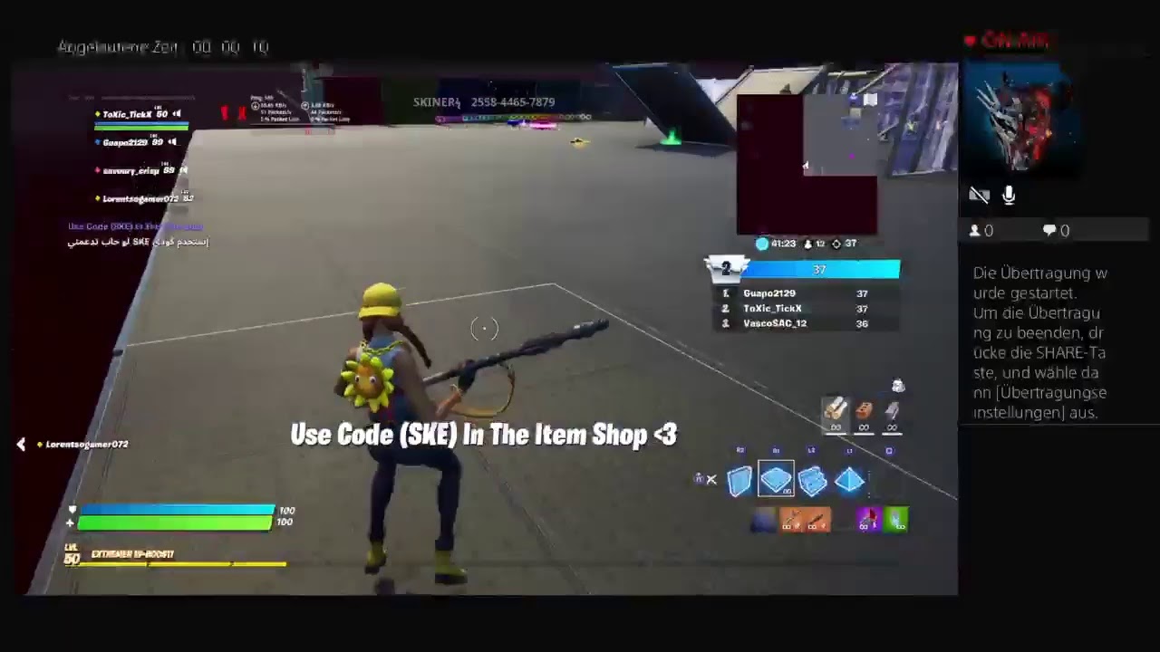 PS4-Live-Übertragung Fortnite