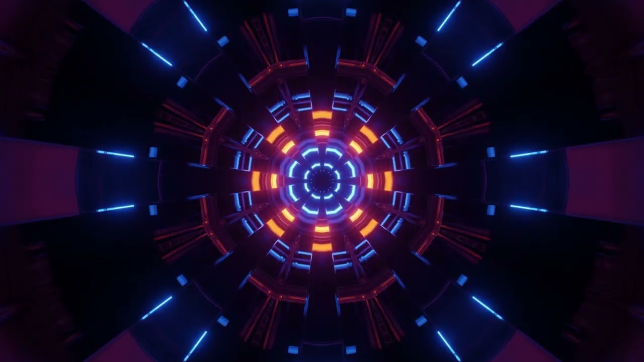 3d Illustration of Moving Corridor with Shiny Lights Free Video