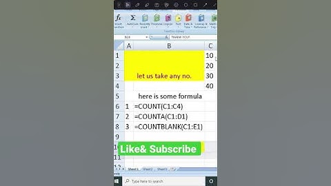 How to use count, counta & count blank formula in ms excel | most used excel formula