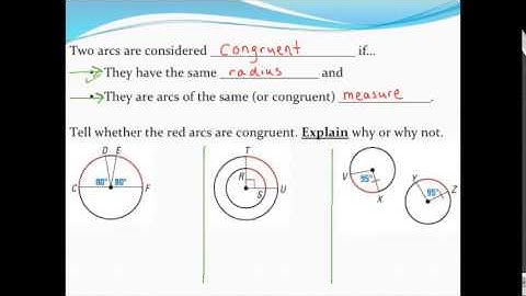 Determining if two arcs are congruent