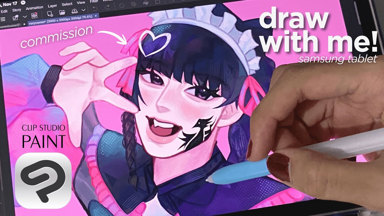 draw a commission with me ️ samsung tablet drawing , clip studio paint ...