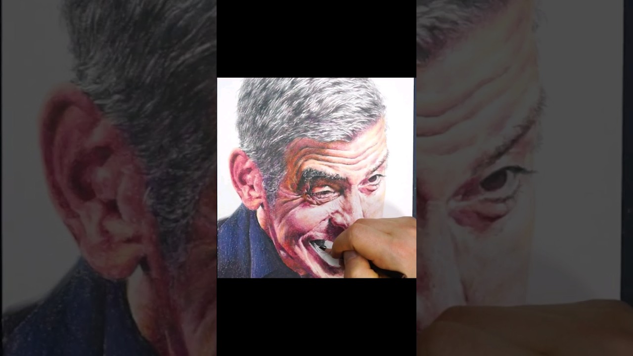 George Clooney's unconventional facial expression.