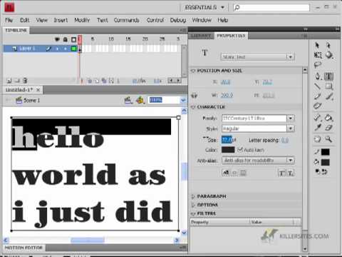 Flash CS4 Basics - Text Tool