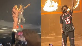 DRAKE GIVES J COLE HIS FLOWERS ON STAGE AT THE OFF SEASON TOUR IN MIAMI (DAY 1)