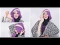 Tutorial Hijab Persegi Dua Warna