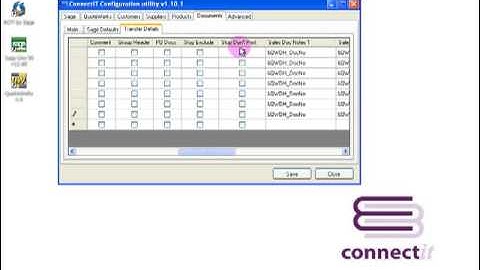 ConnectIt-Sage50 Configuration Documents, Transfer Settings tab