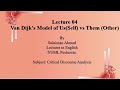 Lecture#04 (Part#A): Van Dijk's Model of US(Self) & THEM(Other) for Critical Discourse Analysis