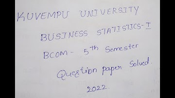 Business statistics  2022  question paper  solved part 1