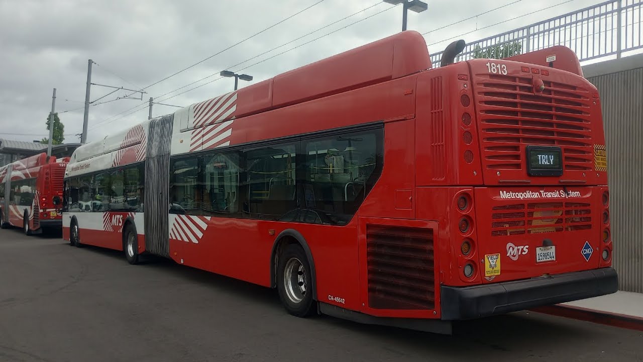 San Diego MTS New Flyer XN60 1813 Trolley Shuttle Grossmont to El