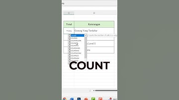 Menghitung Banyak Data dengan Fungsi COUNT di Excel #Shorts