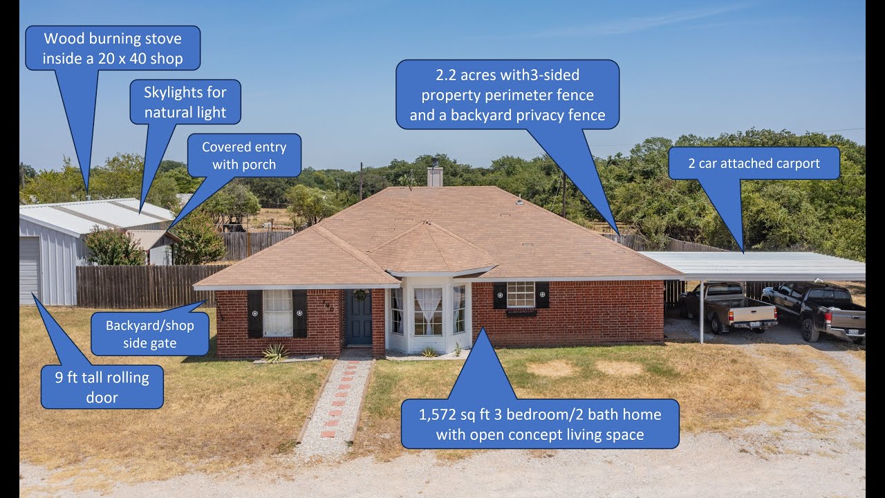 Acres Of Land, A Workshop, And A Home Outside The City For Sale Near Springtown Tx