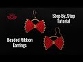 Beaded Ribbon Earrings - Tutorial. How to make beaded ribbon?