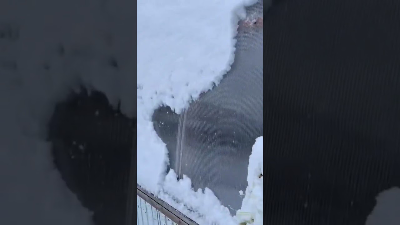 Snow on the Gothic Arch Greenhouse 