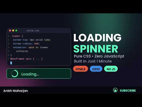 "CSS Loading Spinner in 1 Minute — 100% Pure CSS, No JavaScript!"