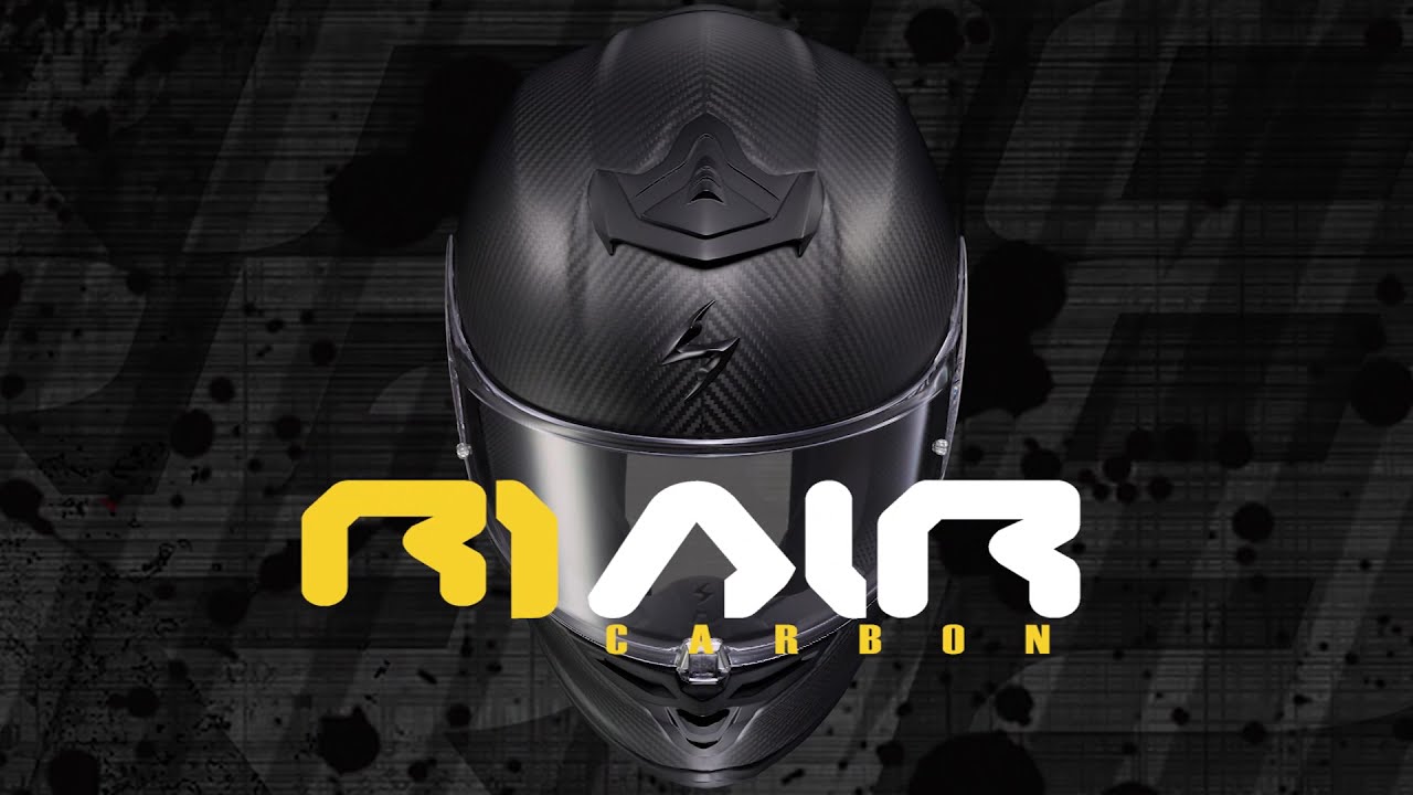 Casque de moto intégral en fibre de scorpion EXO R1 AIR HALLEY noir mat  blanc Vente en Ligne 