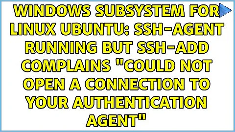 ssh-agent running but ssh-add complains "Could not open a connection to your authentication agent"
