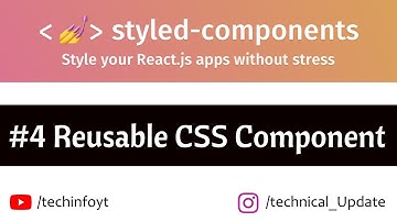 #4 Reusable CSS components with Styled Components | Complete Styled Components Tutorials(Hindi/Urdu)