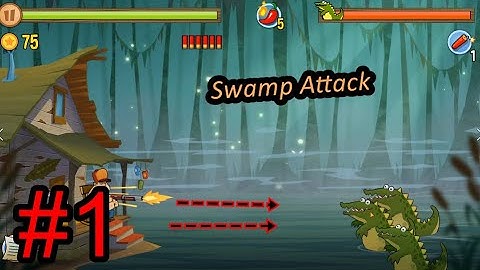 Swamp Attack - Gameplay Walkthrough Part 1 - Levels 1-5 (Android, iOS)
