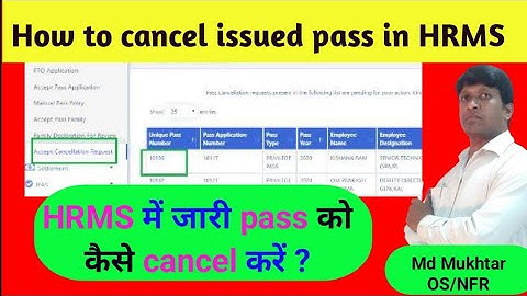 how to cancel issued pass in hrms || epass ko cancel kaise kare || #learning point railway