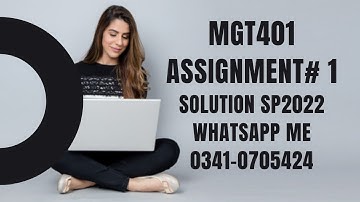 MGT401 Assignment 1 sp2022 MGT401
