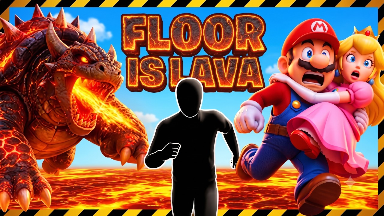 FLOOR IS LAVA SUPER MARIO | Immersive Interactive Warm-Up | Full Body #11