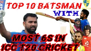 TOP 10 BATSMAN WHO HITS THE MOST SIXES IN ICC T20