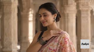 Soft Mulmul Cotton Saree in Pastel Peach with Floral Prints 071026 #CottonSarees #saree screenshot 4