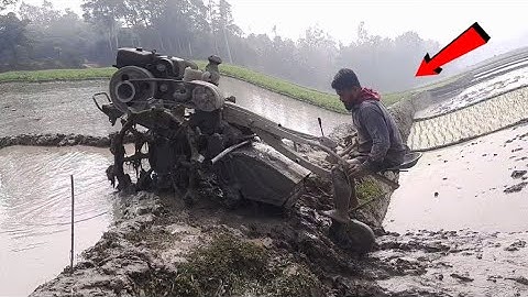 Power tiller । The little boy Driving power tiller  | Power tiller Mud