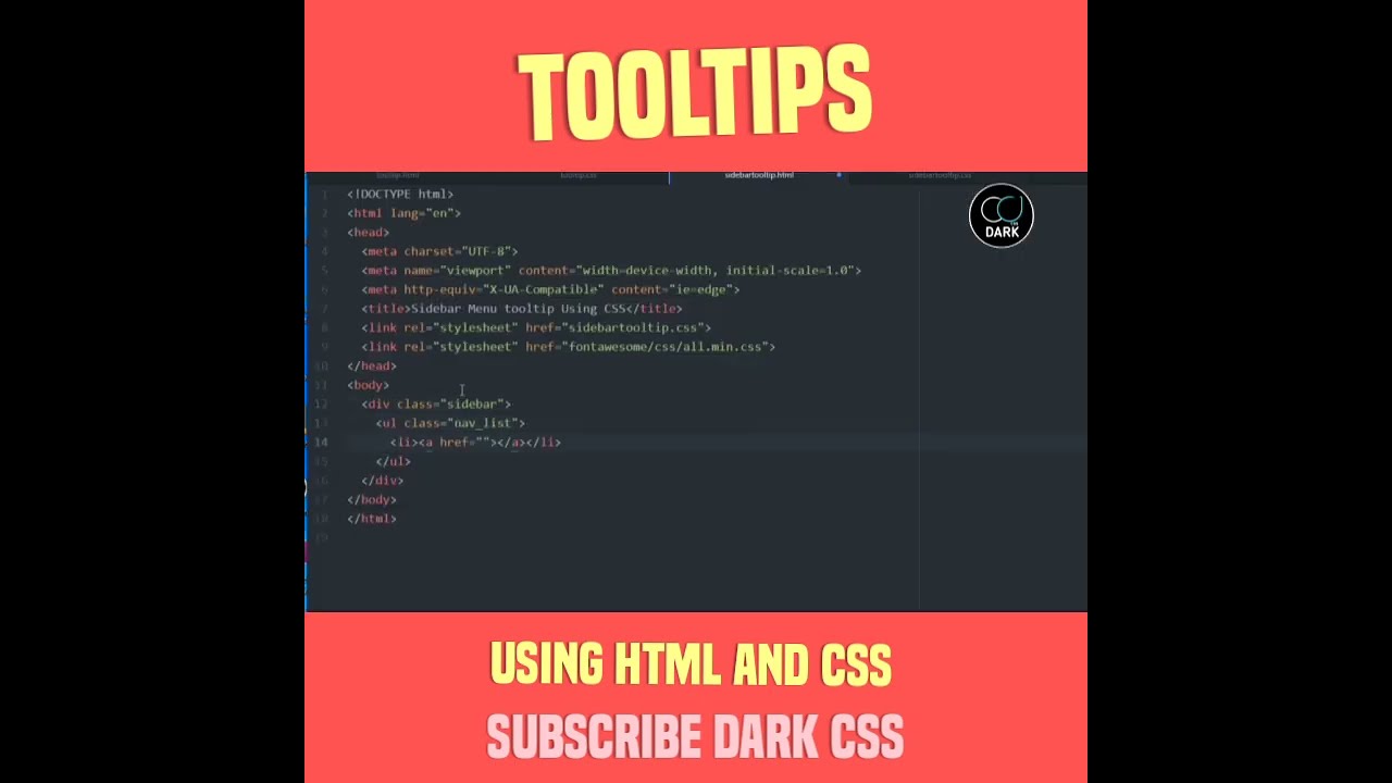 How To Create A Simple Navigation Tooltip Only Using CSS Shorts