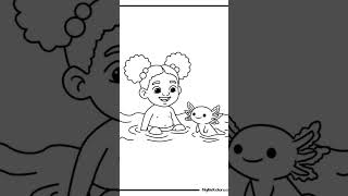 Axolotl Coloring Pages for Kids | Free Printable Cute Axolotl Coloring Sheets