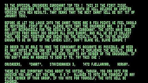 Crusaders   Eurochart #01 Overlord HYPERSPIN AMIGA INTRO CRACKTRO DEMO COMMODORE NOT MINE VIDEOS