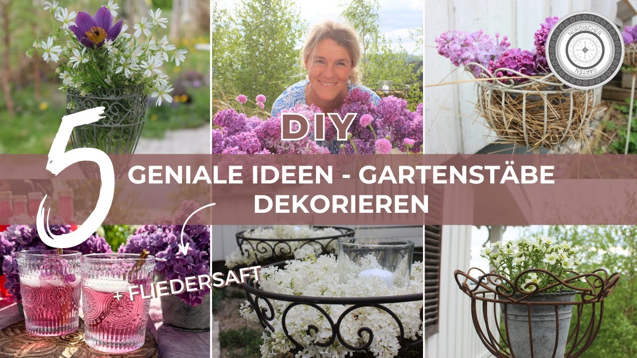DIY - FLIEDERBLÜTENSAFT ganz einfach - hat mich VERBLÜFFT - Gartenkörbe - Gartenstecker dekorieren