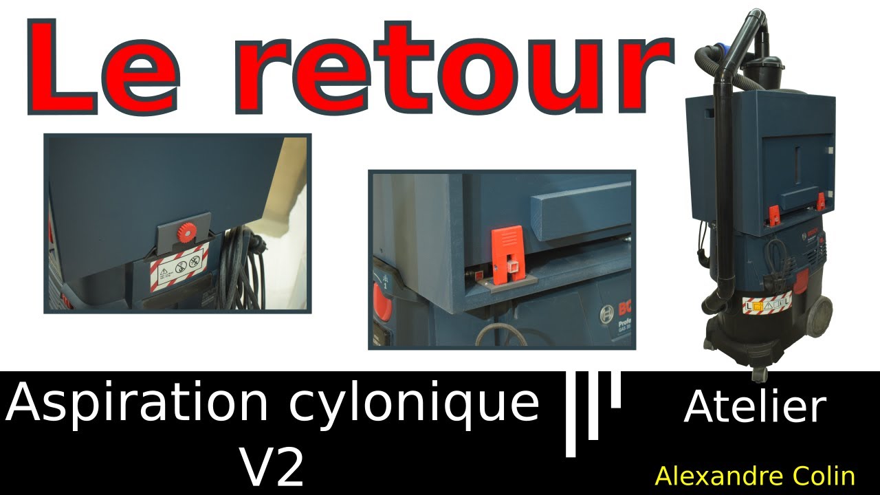 Aspiration cyclone v2 ⬇️ plans et STL ⬇️