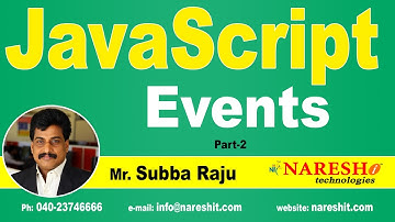 Events in JavaScript Part-2 | JavaScript Tutorial | Mr. Subba Raju